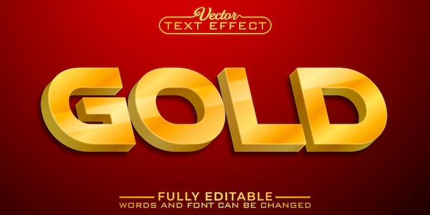 Modèle d'effet de texte modifiable en or