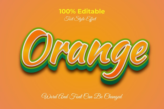 Modèle D'effet De Texte Modifiable Orange