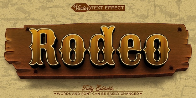 Modèle d'effet de texte modifiable par vecteur Rodeo