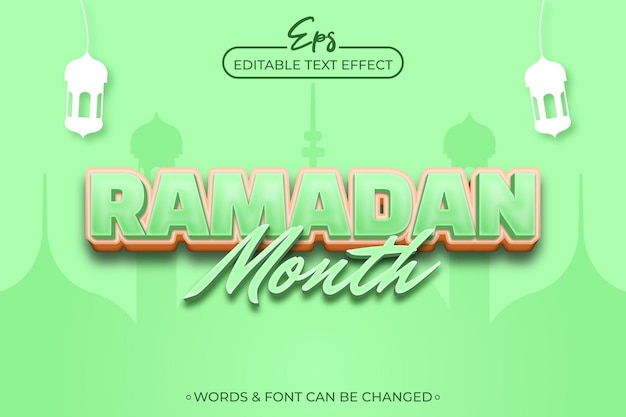 modèle d'effet de texte modifiable pour le mois de Ramadan