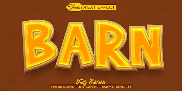 Modèle d'effet de texte modifiable pour le vecteur Barn Farmer