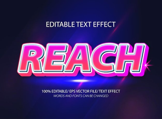Modèle d'effet de texte modifiable Reach 3D
