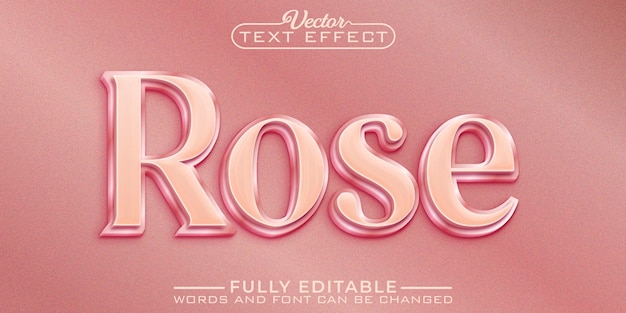 Vecteur modèle d'effet de texte modifiable rose