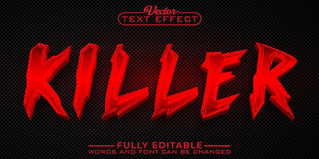 Modèle D'effet De Texte Modifiable Scary Red Killer