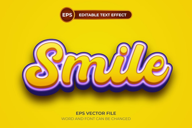 Modèle D'effet De Texte Modifiable Smile