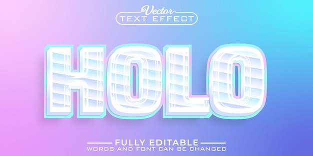 Modèle d'effet de texte modifiable Soft Holo Vector