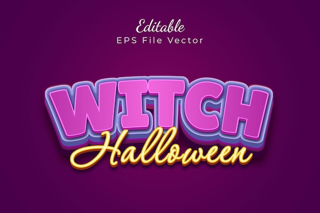 Modèle d'effet de texte modifiable sorcière halloween