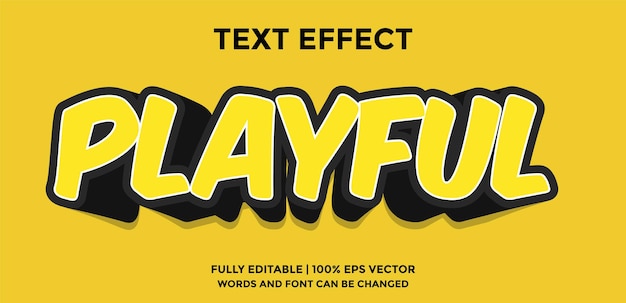modèle d'effet de texte modifiable de style 3D ludique
