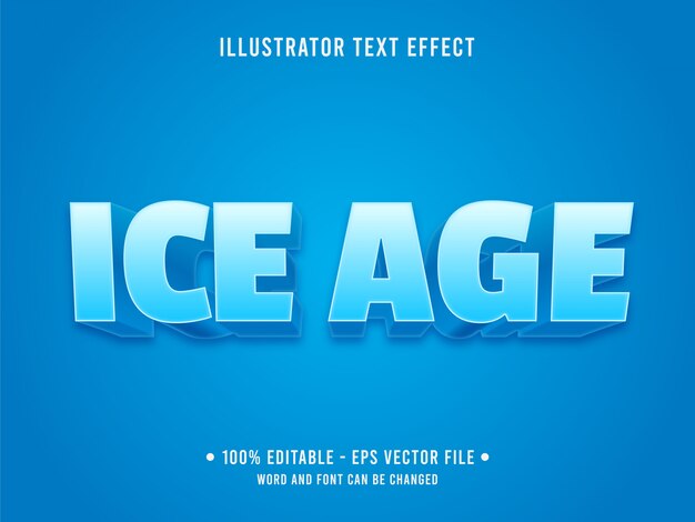 modèle d'effet de texte modifiable style de l'âge de glace bleu