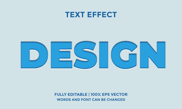 modèle d'effet de texte modifiable de style découpé bleu