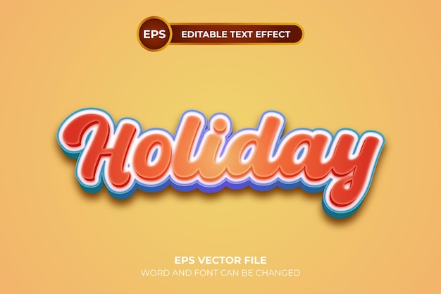 Modèle d'effet de texte modifiable de vacances