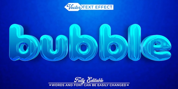 Modèle d'effet de texte modifiable à vecteur de bulle bleue