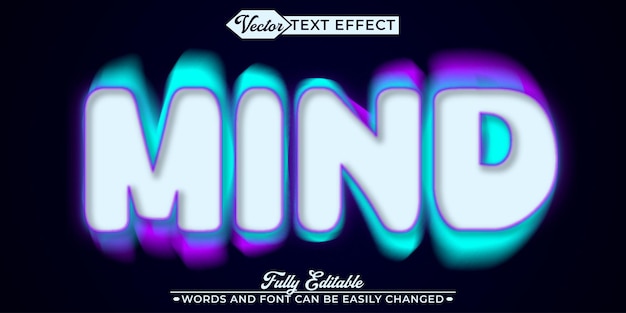 Modèle d'effet de texte modifiable à vecteur d'esprit coloré