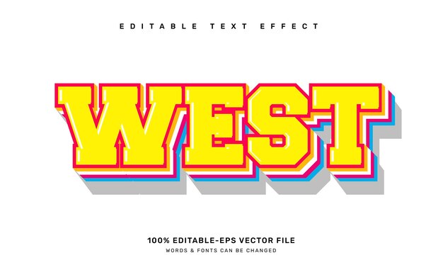 Modèle d'effet de texte modifiable West