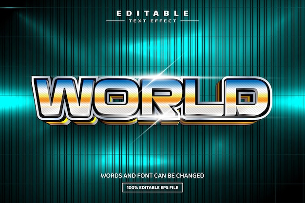 Modèle D'effet De Texte Modifiable World 3d