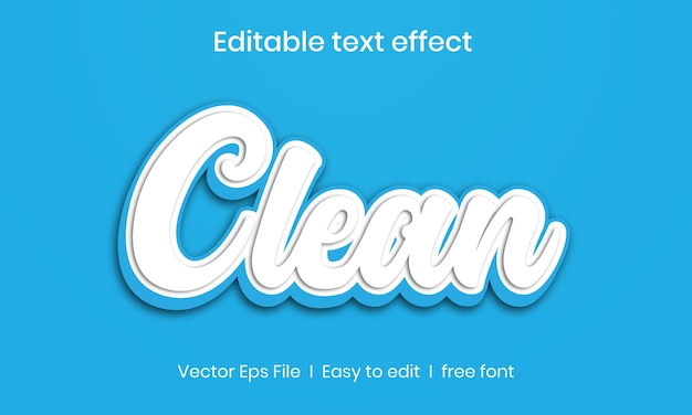 Vecteur modèle d'effet de texte propre vecteur premium