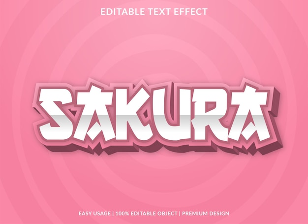 Modèle D'effet De Texte Sakura Avec Utilisation De Style Audacieux