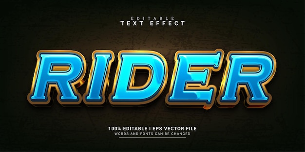 Modèle D'effet De Texte De Style Rider 3d