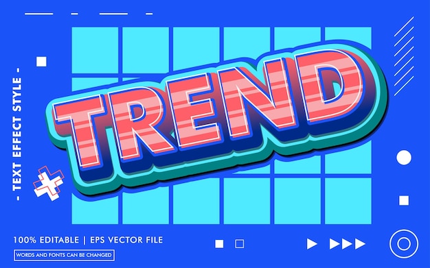 Modèle D'effet De Texte De Tendance