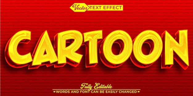 Modèle d'effet de texte vectoriel de dessin animé modifiable