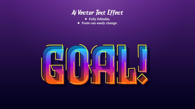 Vecteur modèle d'effet de texte vectoriel modifiable goal 3d