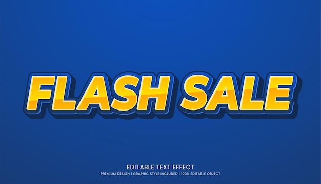 Vecteur modèle d'effet de texte de vente flash avec un style minimaliste et un concept de police gras utilisé pour la publicité de marque