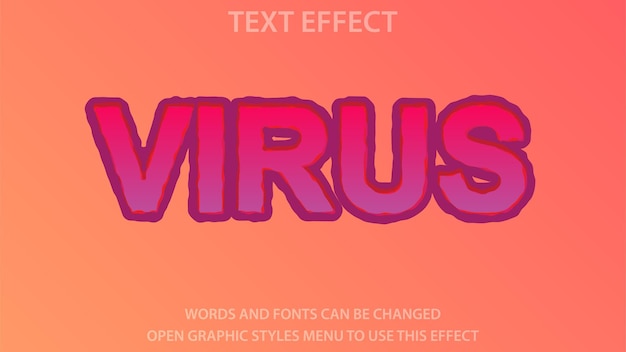 Modèle D'effet De Texte De Virus. Modifiable. Spe 10