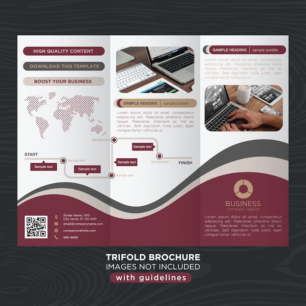 Modèle élégant De Brochure à Trois Volets Décoratifs Abstraits