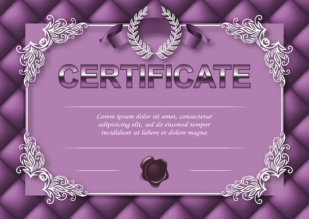 Modèle élégant De Certificat, Diplôme