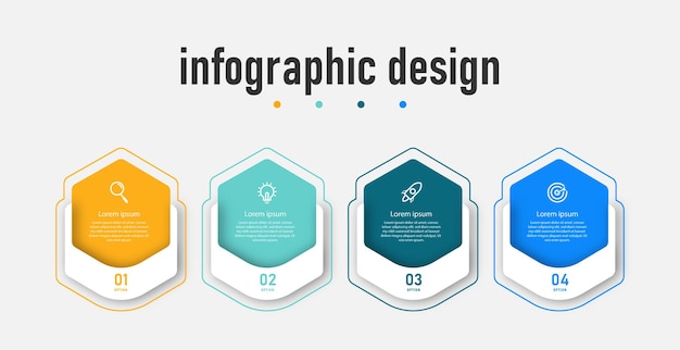 Modèle élégant de conception infographique étape professionnelle