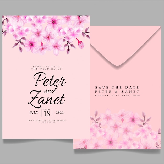 Modèle élégant D'invitation D'événement De Mariage Floral