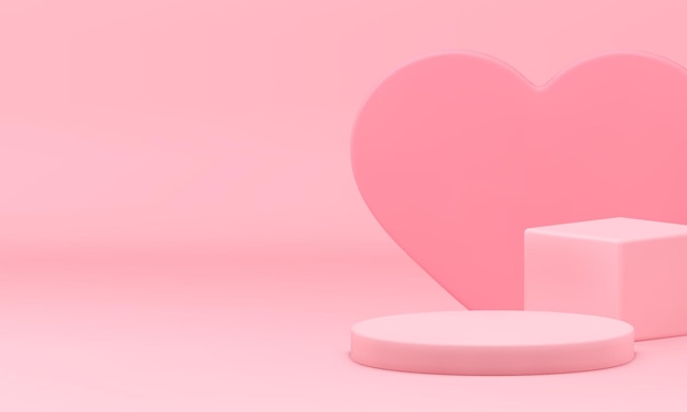 Modèle élégant de piédestal de podium 3D rose pour la présentation d'un spectacle de produits cosmétiques arrière-plan réaliste