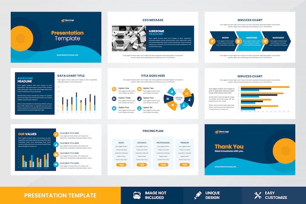 Vecteur modèle d'élément infographique de conception de présentation d'entreprise