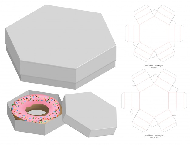 Modèle D'emballage De Boîte Découpée Avec Des Matrices