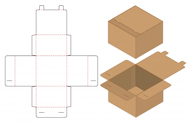 Modèle D'emballage De Boîte Découpée