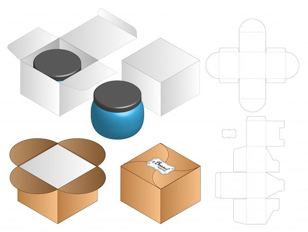 Modèle D'emballage De Boîte Découpée
