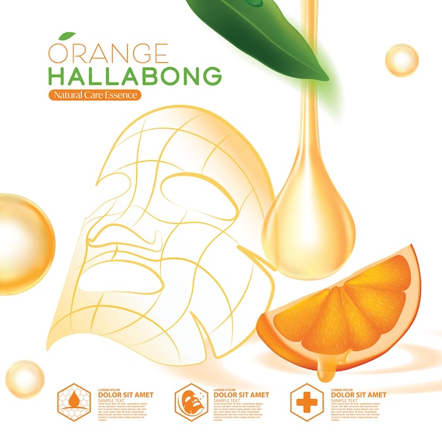 Modèle D'emballage Cosmétique De Soins De La Peau Naturels Orange Hallabong De L'île De Jeju