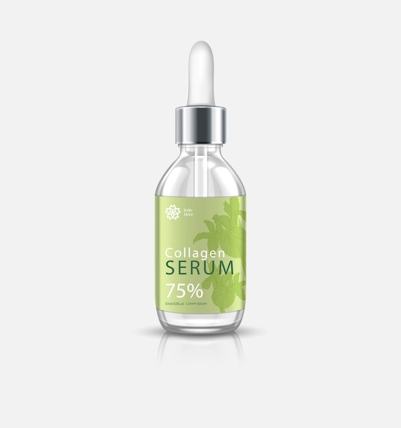 Modèle d'emballage du serum de collagène et de la bouteille de vitamines 4