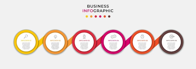 Modèle D'entreprise De Conception D'infographie Vectorielle Avec Des Icônes Et 6 Options Ou étapes