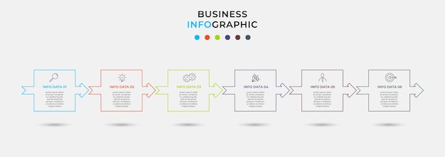 Modèle D'entreprise De Conception D'infographie Vectorielle Avec Des Icônes Et 6 Options Ou étapes