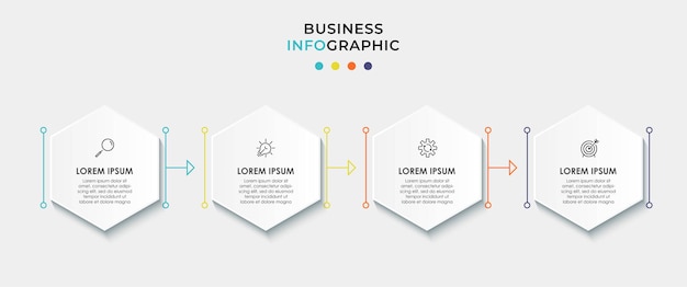 Modèle D'entreprise De Conception Infographique Avec Icônes Et 4 Options Ou étapes