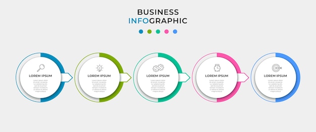 Modèle D'entreprise De Conception Infographique Vectorielle Avec Des Icônes Et 5 Options Ou étapes