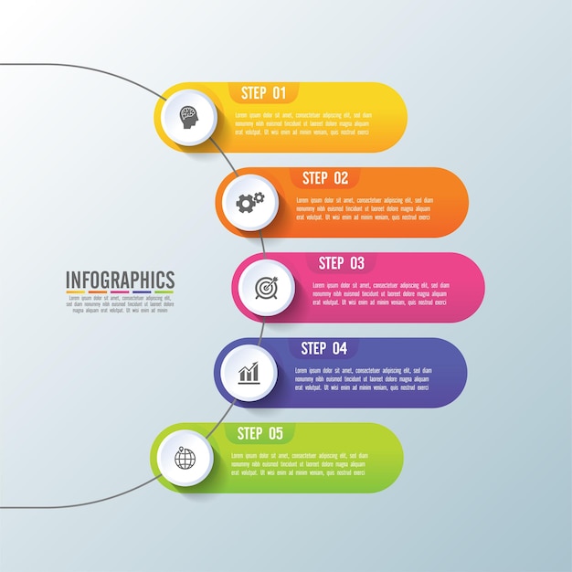 Modèle D'entreprise Infographique Coloré Dégradé