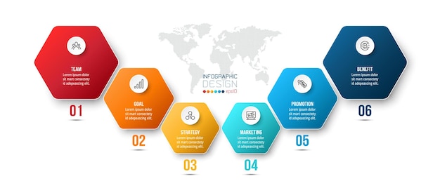 Modèle D & # 39; Entreprise Infographique Avec Conception D & # 39; étape Ou D & # 39; Option