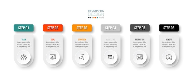 Modèle D'entreprise Infographique Avec Conception D'étape Ou D'option.