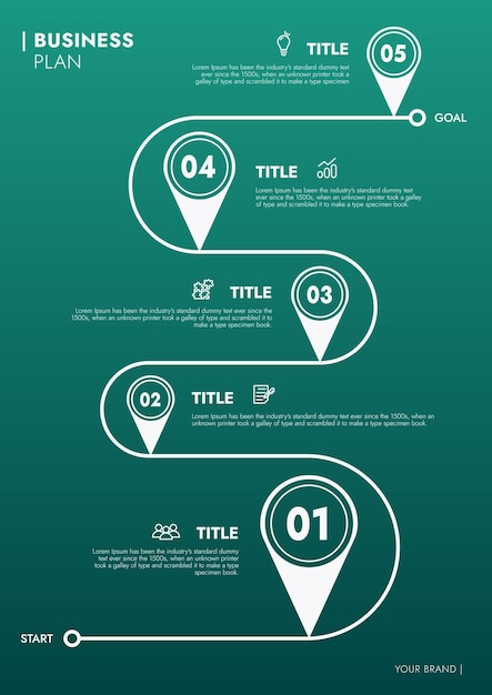 Vecteur modèle d'entreprise pour la présentation visualisation des données infographiques diagramme de processus et éléments