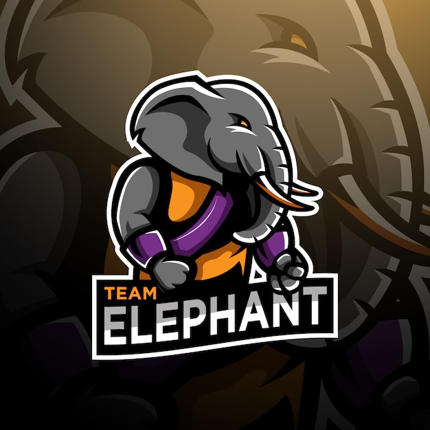 Modèle Esport Logo Jeu Chasseur D'éléphants