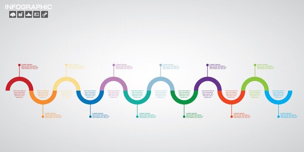 Modèle D'étapes De Diagramme Infographique