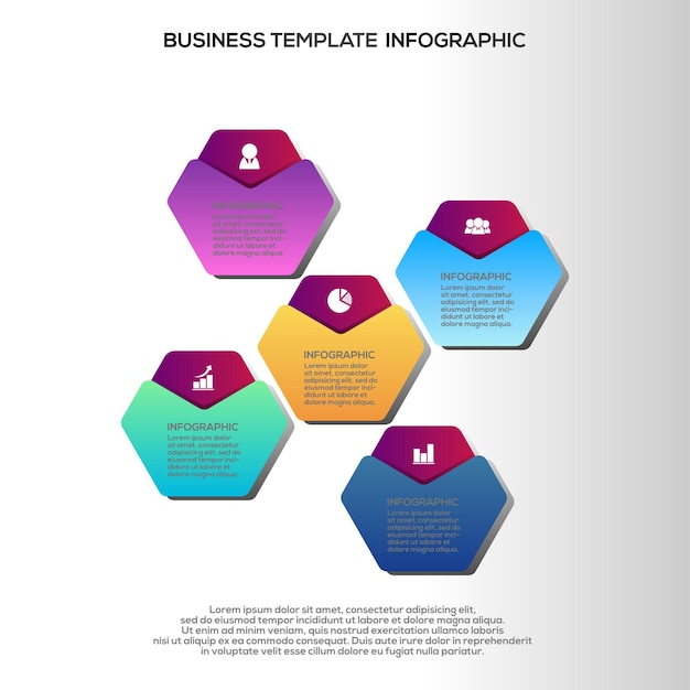 Modèle D'étapes D'infographie Dégradé Vecteur Premium