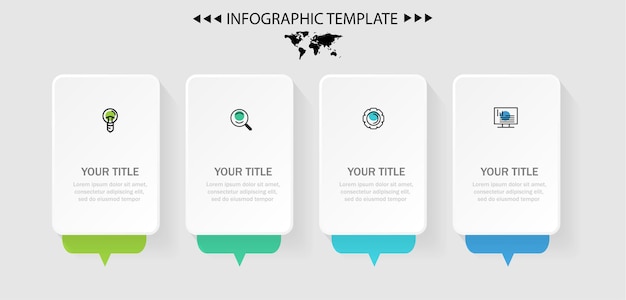 Modèle D'étiquette Infographique Avec Icônes.peut être Utilisé Pour Les Graphiques D'informations, Les Organigrammes, Les Présentations